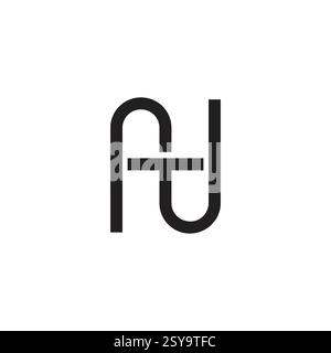 letter nt simple loop geometric logo vector Stock Vector
