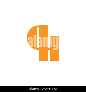 letter hq stripes geometric line logo vector Stock Vector