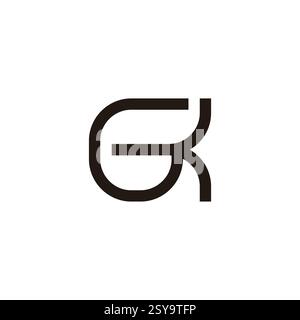 letters gk simple curves geometric linked logo vector Stock Vector