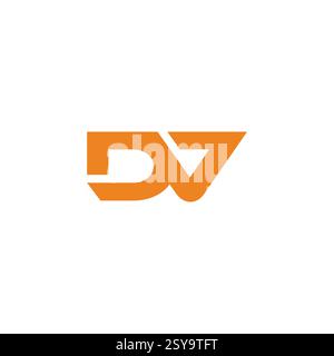 letters dv dynamic simple linked logo vector Stock Vector