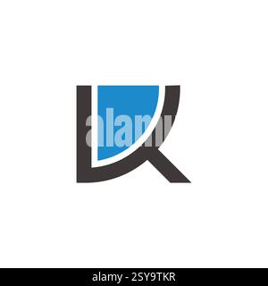 letters vk simple blue water geometric logo vector Stock Vector
