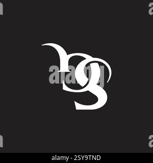letters bs simple linked abstract curves logo vector Stock Vector