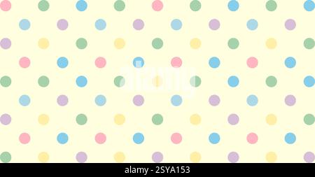 Pastel Polka Dot Pattern with Soft Colored Circles on a Light Background, Playful and Cheerful Designs. Stock Vector