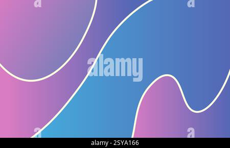 Dynamic Flow of Light and Color, Abstract Background with Wavy Lines and Gradient Fills Stock Vector