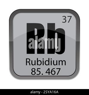 Rubidium icon. Rb chemical element. Atomic number 37. Mass 85.468 ...