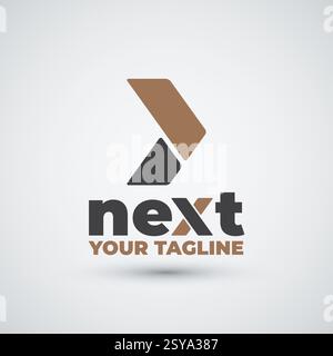 Modern next logo designs concept vector with arrow logo designs concept Stock Vector