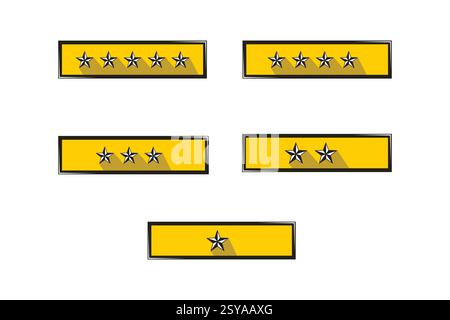 5 Star rating from five to one vector icon, 5 star rating vector image. vector illustration. Stock Vector