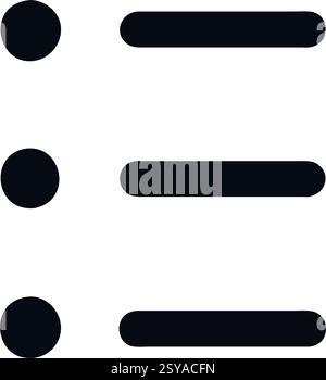 Icon user interface bullet list line art Stock Vector