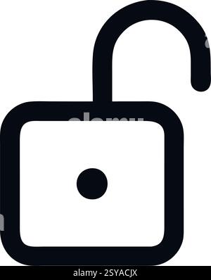 Icon user interface unlocked padlock Stock Vector