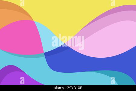 Color Fun background design. Abstract geometric background with liquid shapes Stock Vector