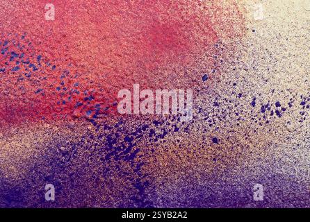A stunning textured abstract painting with vibrant colors blending seamlessly. The intricate details and gradients of red, purple, and white create a Stock Photo