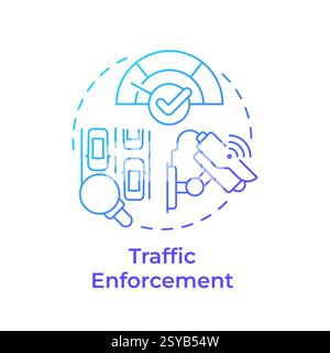 Traffic enforcement blue gradient concept icon Stock Vector