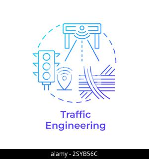 Traffic engineering blue gradient concept icon Stock Vector
