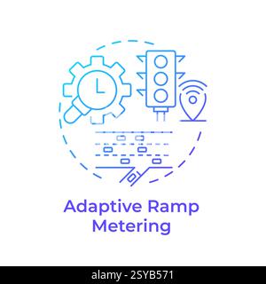 Adaptive ramp metering blue gradient concept icon Stock Vector