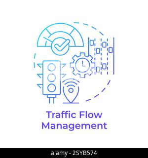 Traffic flow management blue gradient concept icon Stock Vector