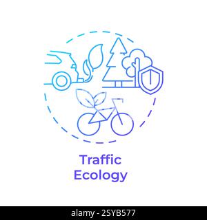 Traffic ecology blue gradient concept icon Stock Vector