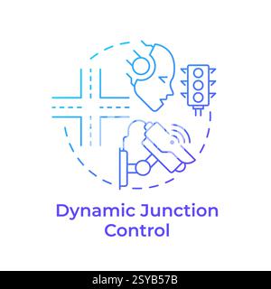 Dynamic junction control blue gradient concept icon Stock Vector