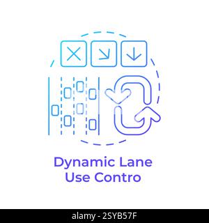 Dynamic lane use control blue gradient concept icon Stock Vector