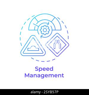 Speed management blue gradient concept icon Stock Vector