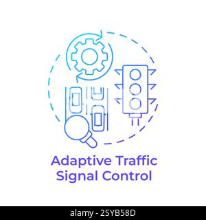 Adaptive traffic signal control blue gradient concept icon Stock Vector