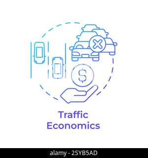 Traffic economics blue gradient concept icon Stock Vector