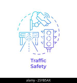 Traffic safety blue gradient concept icon Stock Vector