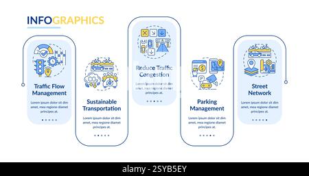 Benefits of traffic management rectangle infographic vector Stock Vector