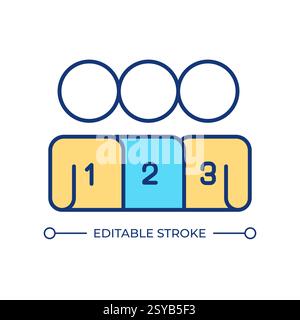 Numbered group RGB color icon Stock Vector