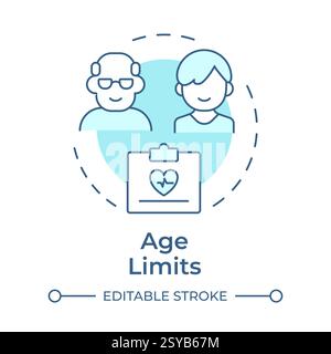 Age limits soft blue concept icon Stock Vector