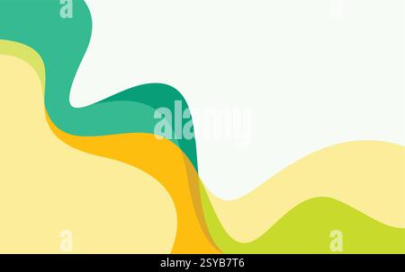 Colorful liquid and fluid background for summer background. wave abstract for banner design Stock Vector