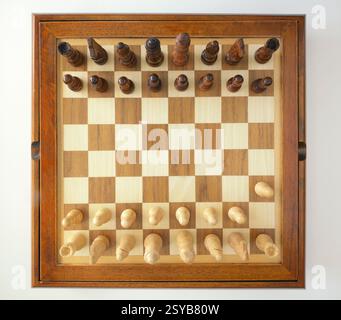 Chessboard with Clemenz Opening is an unusual chess opening defined by the move:1. H3 Stock Photo