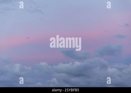 Sunset, red illuminated clouds in the evening, Germany, Europe Stock Photo
