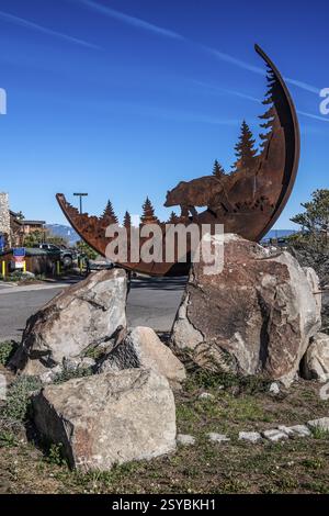 Steel artwork at Sapphire Cove, Lake Tahoe, Nevada, USA, North America Stock Photo