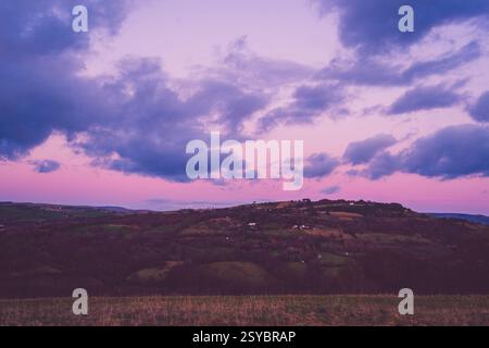 Sunset over Marple, Stockport Stock Photo