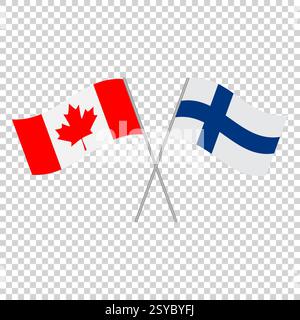 Finland and Canada flags. Vector illustration Stock Vector