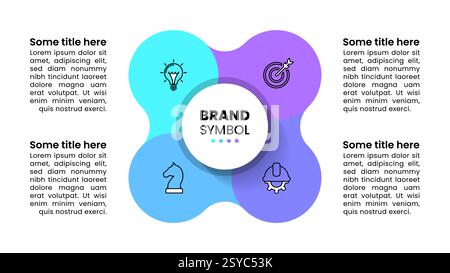 Infographic template with icons and 4 options or steps. Connected circles. Can be used for workflow layout, diagram, banner, webdesign. Vector illustr Stock Vector