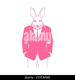 Hare businessman. Rabbit in business suit. bunny boss. Stock Vector
