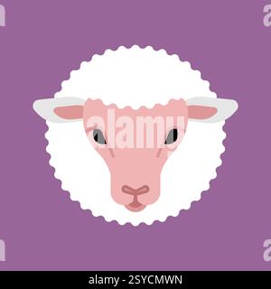 Sheep head face isolated Vector illustration Stock Vector