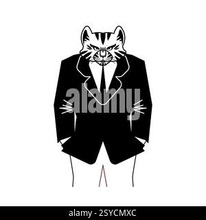 Tiger businessman. leopard in business suit. Beast boss. Stock Vector