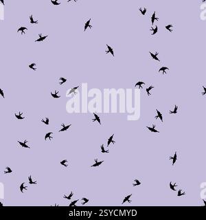 Swallows pattern seamless. Swallow background. Baby fabric background Stock Vector