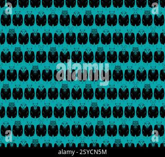 Animal businessman pattern seamless. Beast in business suit background. Stock Vector