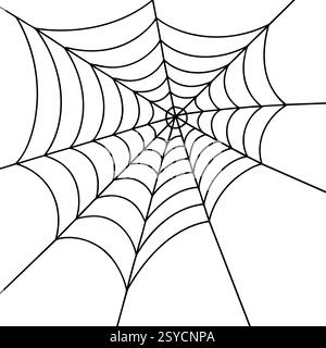 Spider web background. Detailed spider web illustration with concentric pattern lines. Stock Vector