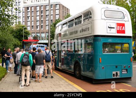 The First Routemaster Bus Routemaster buses parade at the 70th anniversary of the first ...
