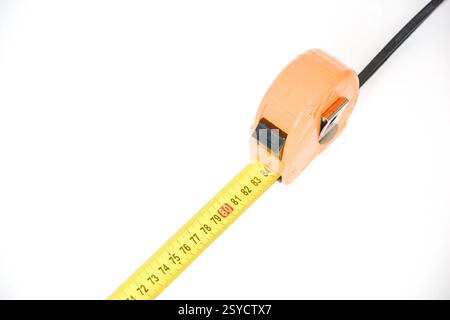 Tape measure isolated on white background with clipping path and copy space Stock Photo