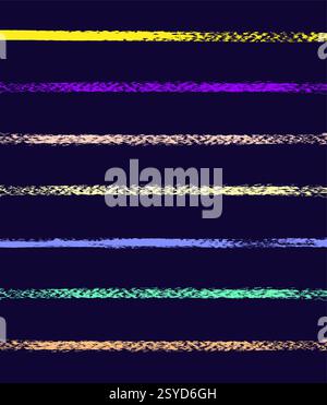 vector brush strokes, bold hand-drawn stripes, grunge dry brush texture. Calligraphy-inspired rough lines, bright striped patterns, charcoal scribbles Stock Vector