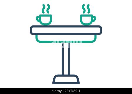 Coffee table icon. line icon style. icon related to furniture. furniture elements vector illustration Stock Vector