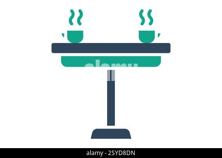 Coffee table icon. solid icon style. icon related to furniture. furniture elements vector illustration Stock Vector