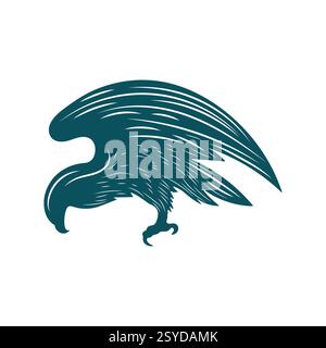 Eagle Falcon Hawk Vow Kite Phoenix Badge Emblem Label Logo Design Vector Stock Vector