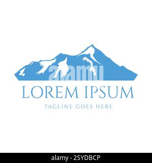 Mountain Landscape Silhouette for Outdoor Travel adventure Vintage logo Stock Vector