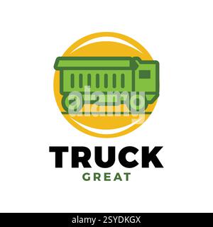 garbage truck icon logo design template Stock Vector